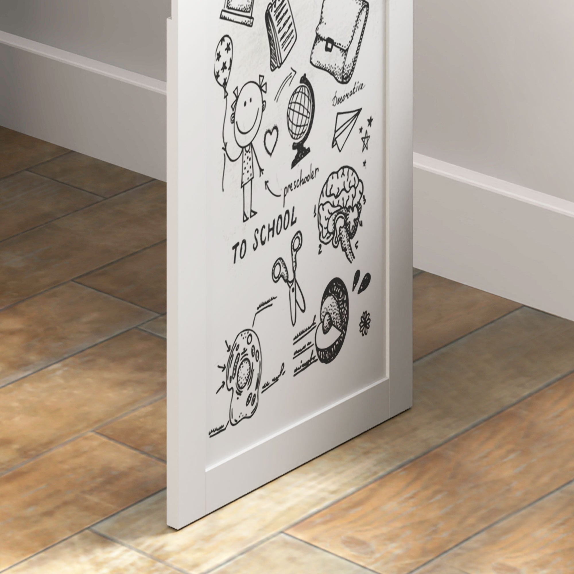 HOMCOM Three-Part Work Desk, with Storage and Chalkboard - White - North Peak Garden Furniture