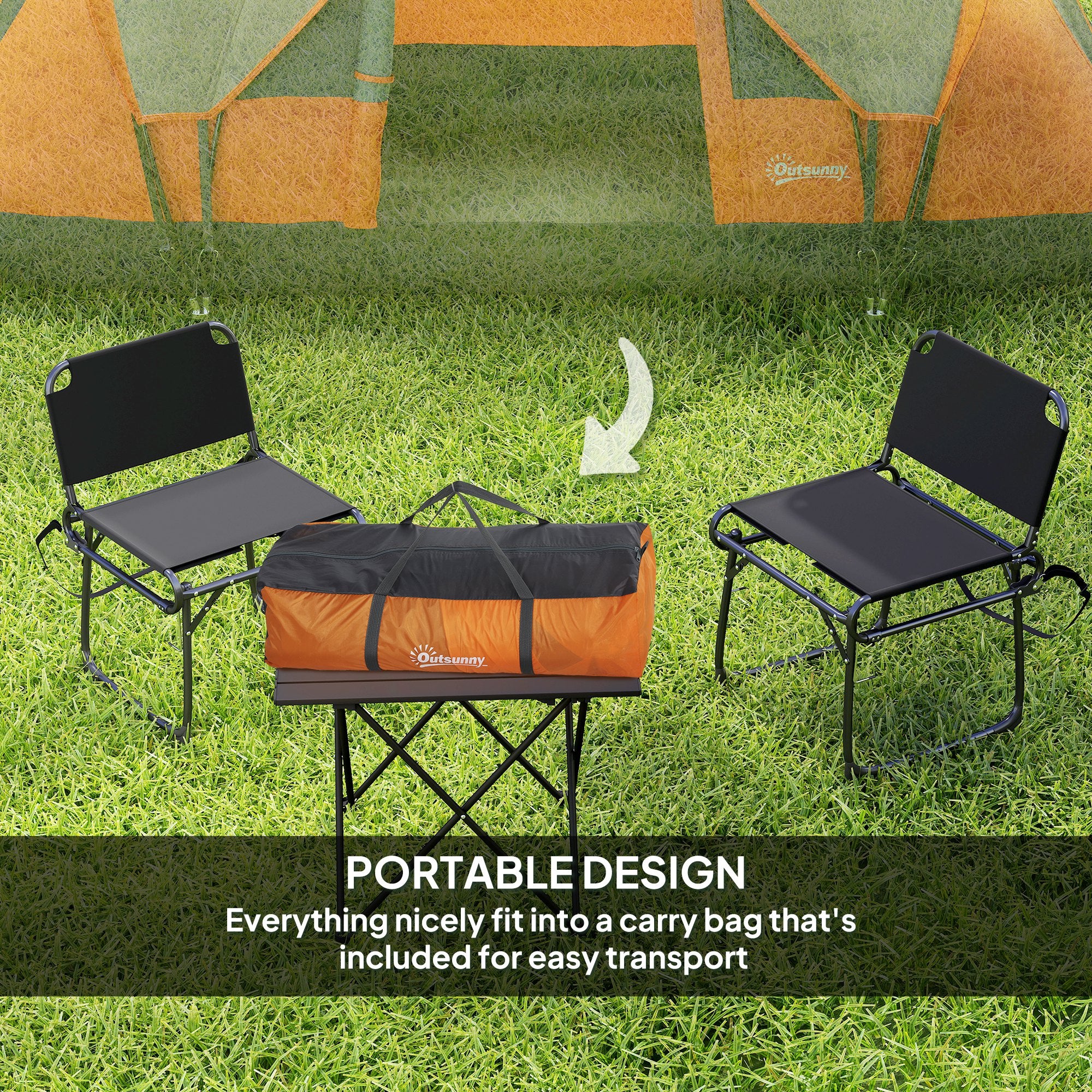 Outsunny 5-6 Man Dome Camping Tent - Orange - North Peak Garden Furniture