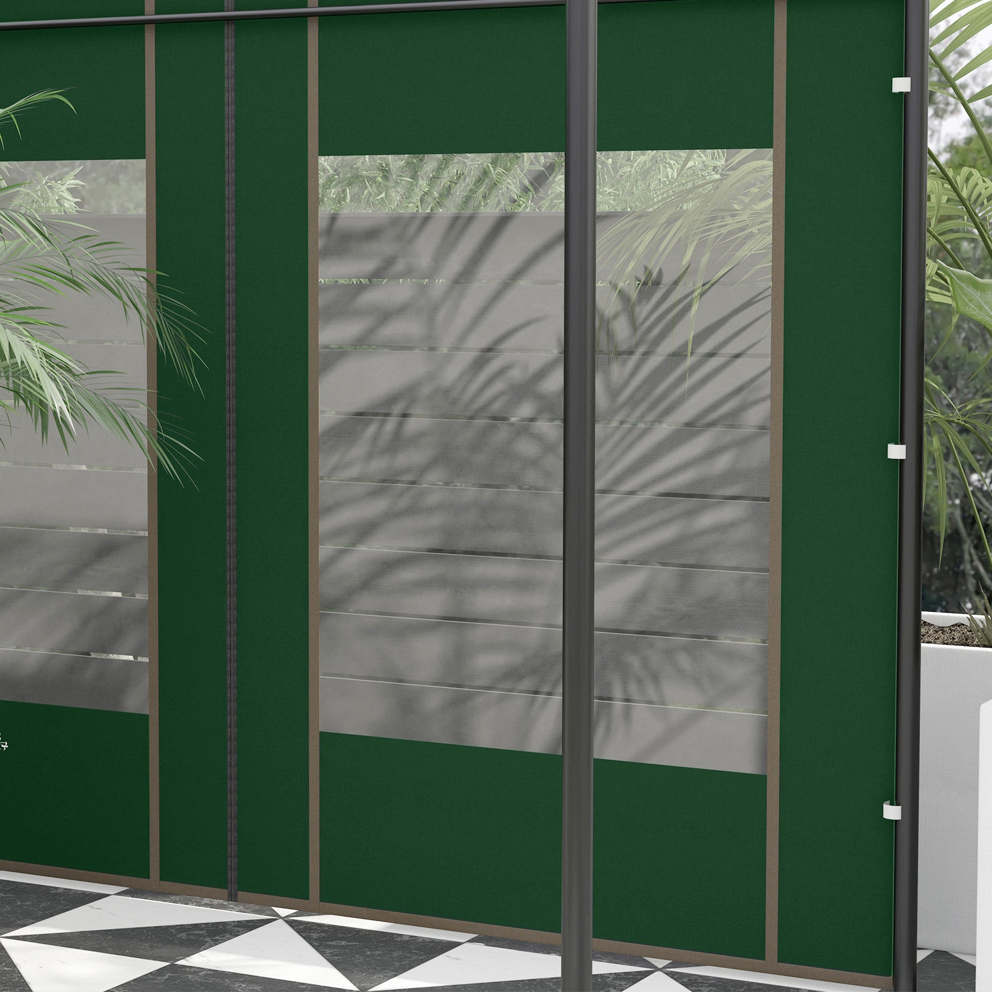 Outsunny Set of Two 295cm Replacement Canopy Walls - Green - North Peak Garden Furniture