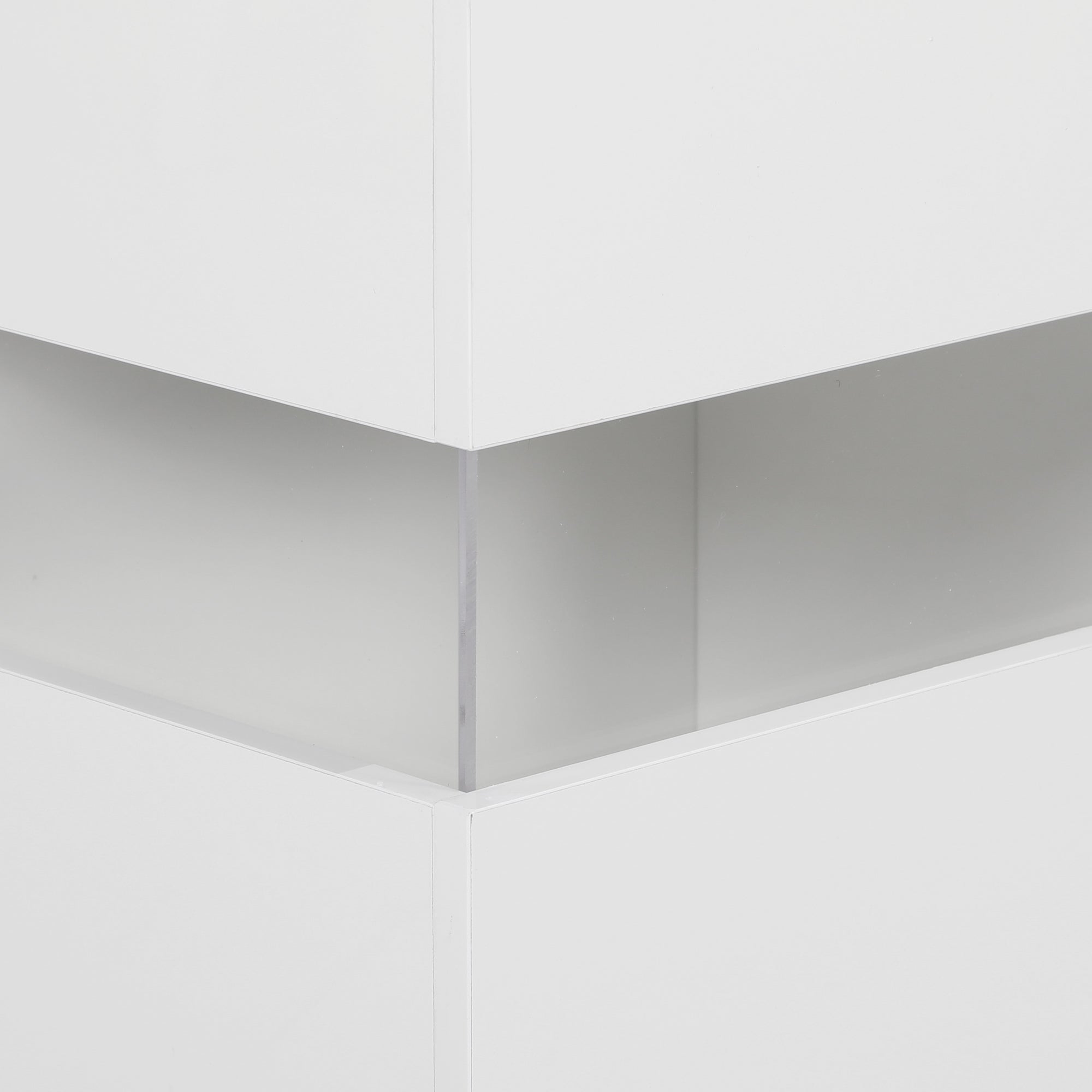 HOMCOM LED Light Sideboard - High Gloss White - North Peak Garden Furniture