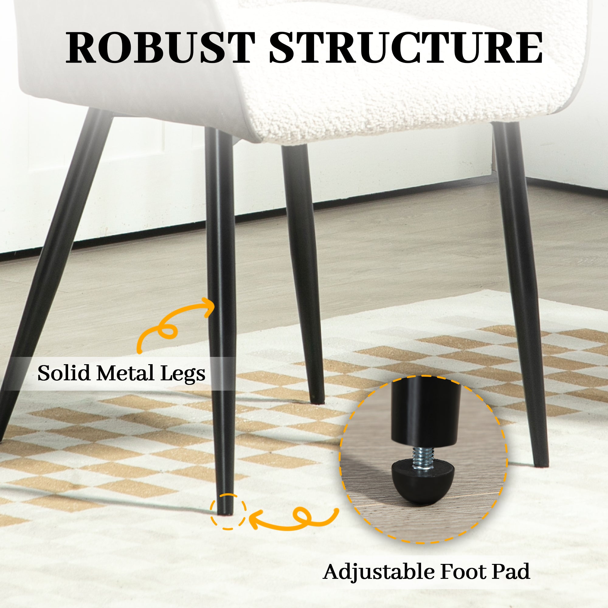 HOMCOM Accent Chair with Foot Pads, Upholstered Armchair with Chenille Fabric Front and PU Back, Occasional Chair for Living Room Bedroom, Cream White - North Peak Garden Furniture
