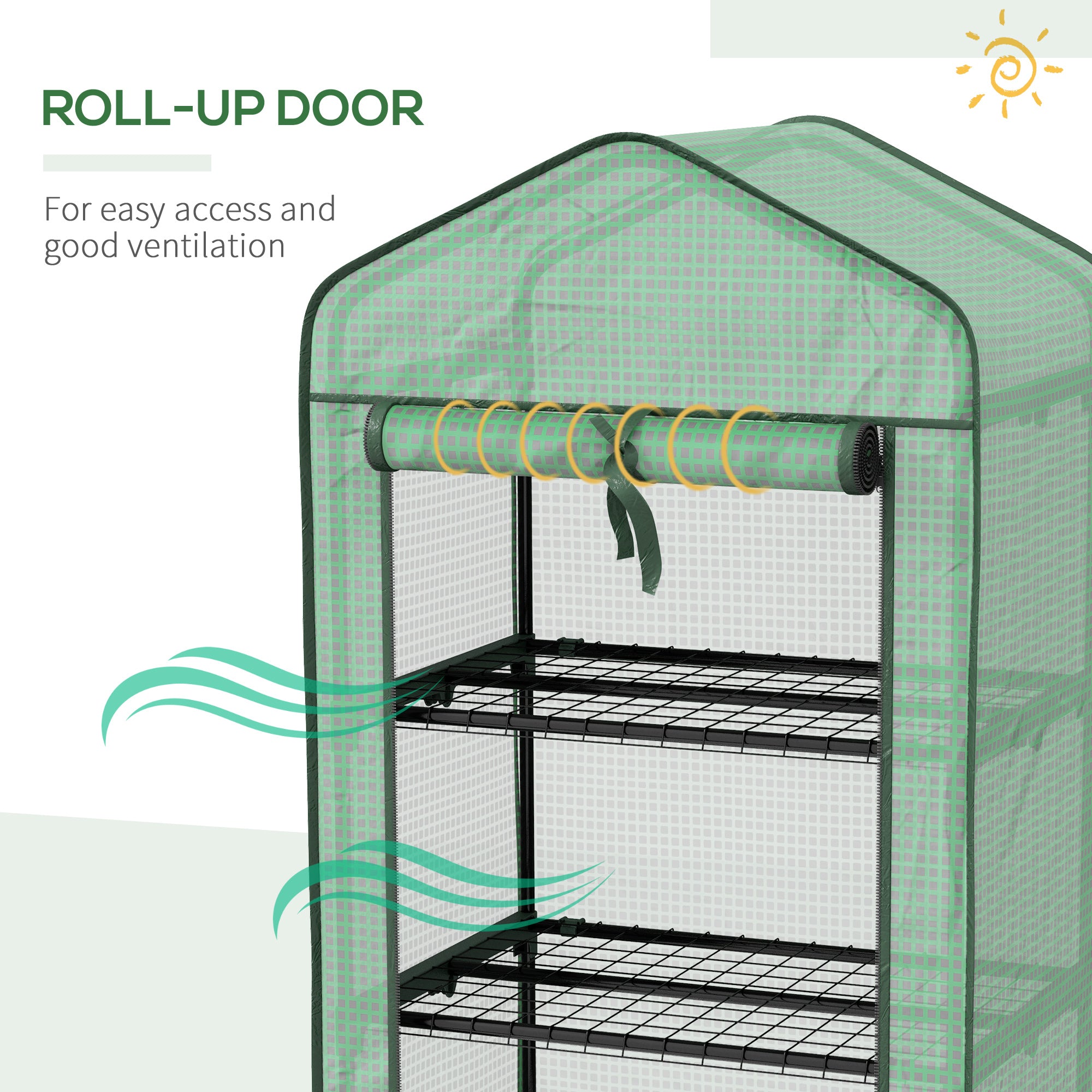 Outsunny Three-Tier Mini Greenhouse - Green - North Peak Garden Furniture