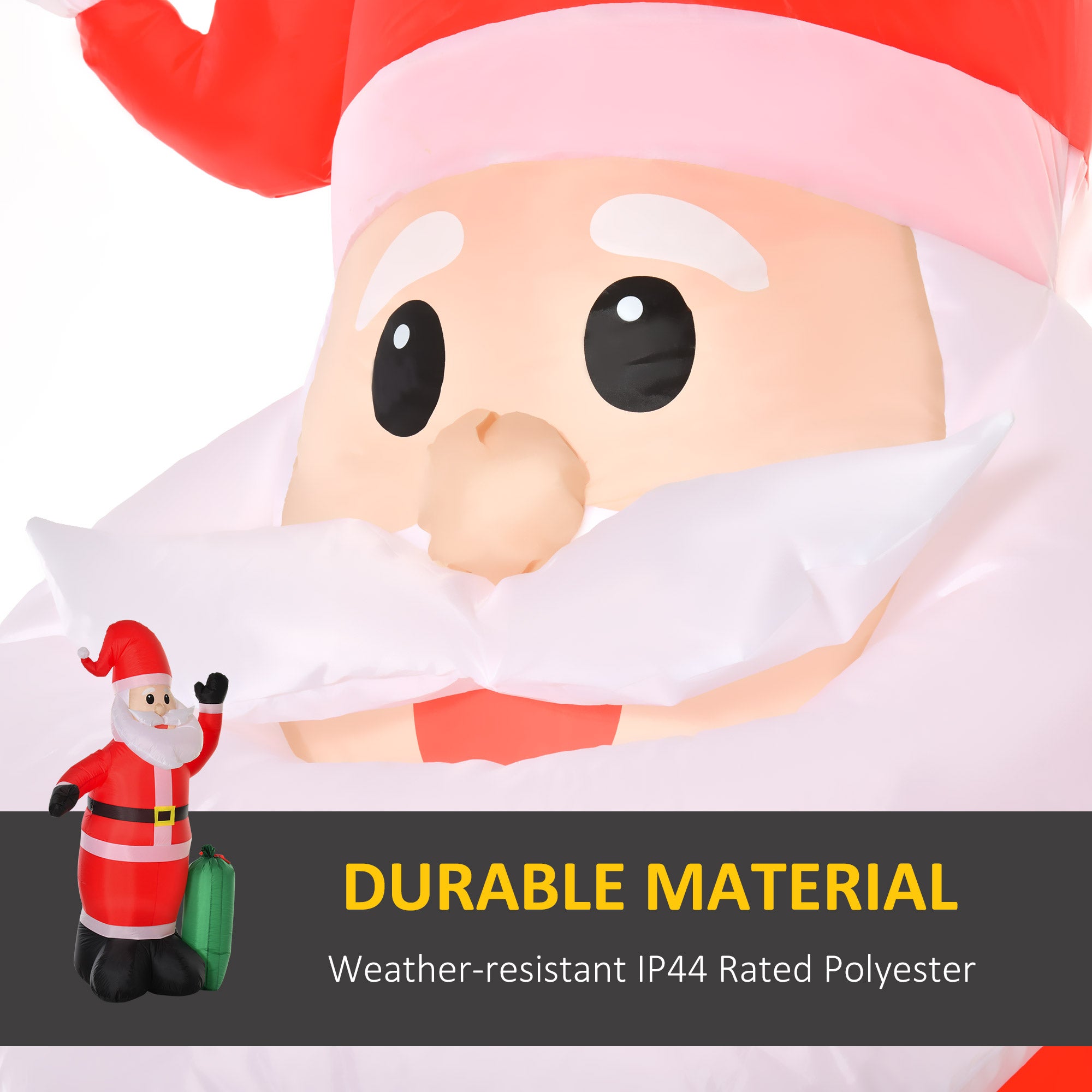 HOMCOM 7.5ft Inflatable Christmas Santa Claus with LED Air Blown Xmas Décor Holiday Outdoor Yard Decoration - North Peak Garden Furniture