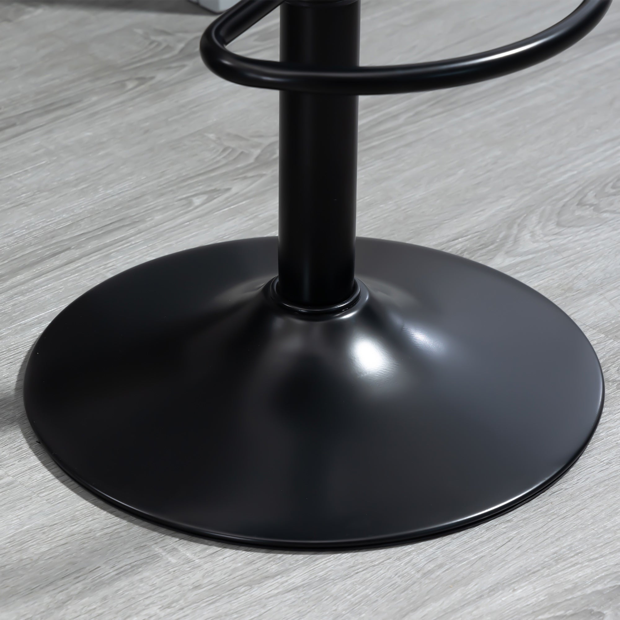 HOMCOM Adjustable Bar Stools Set of 2, Swivel Barstools with Footrest and Backrest, PU Leather and Steel Base, for Kitchen Counter and Dining Room, Black - North Peak Garden Furniture