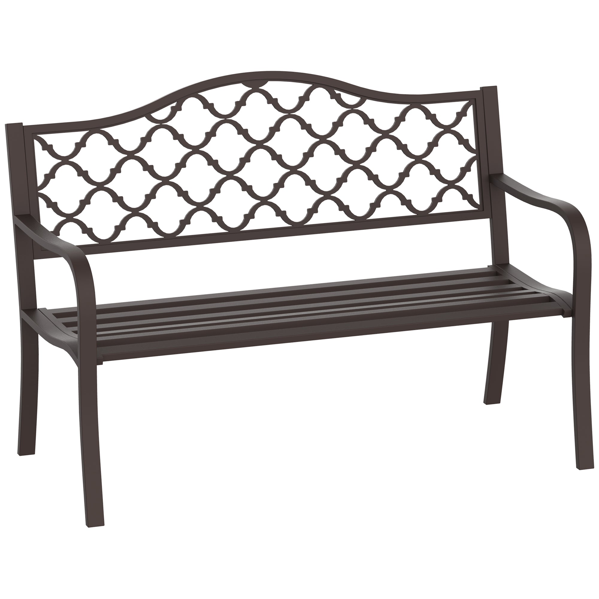 Outsunny Antique Style Outdoor Cast Iron Front Porch Bench Path Chair Seat Outdoor - North Peak Garden Furniture