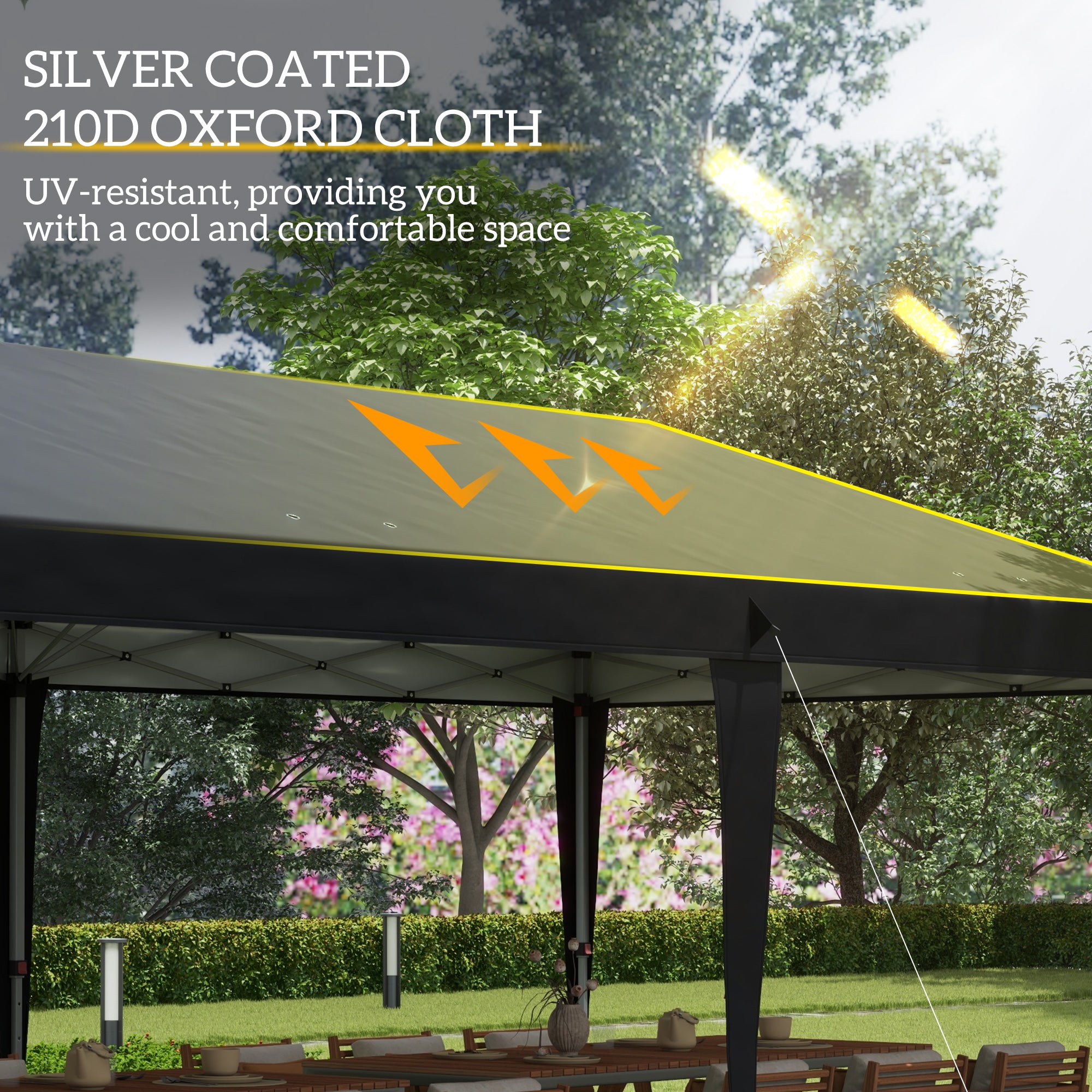Outsunny 3 x 6 m Pop Up Gazebo, Foldable Canopy Tent, Height Adjustable Wedding Awning Canopy w/ Carrying Bag, Black - North Peak Garden Furniture