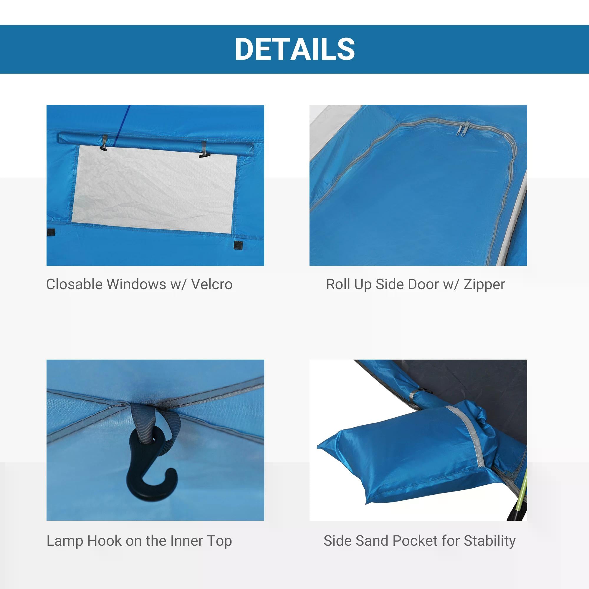 Outsunny Pop-up Beach Tent Sun Shade Shelter for 1-2 Person UV Protection Waterproof with Ventilating Mesh Windows Carrying Bag