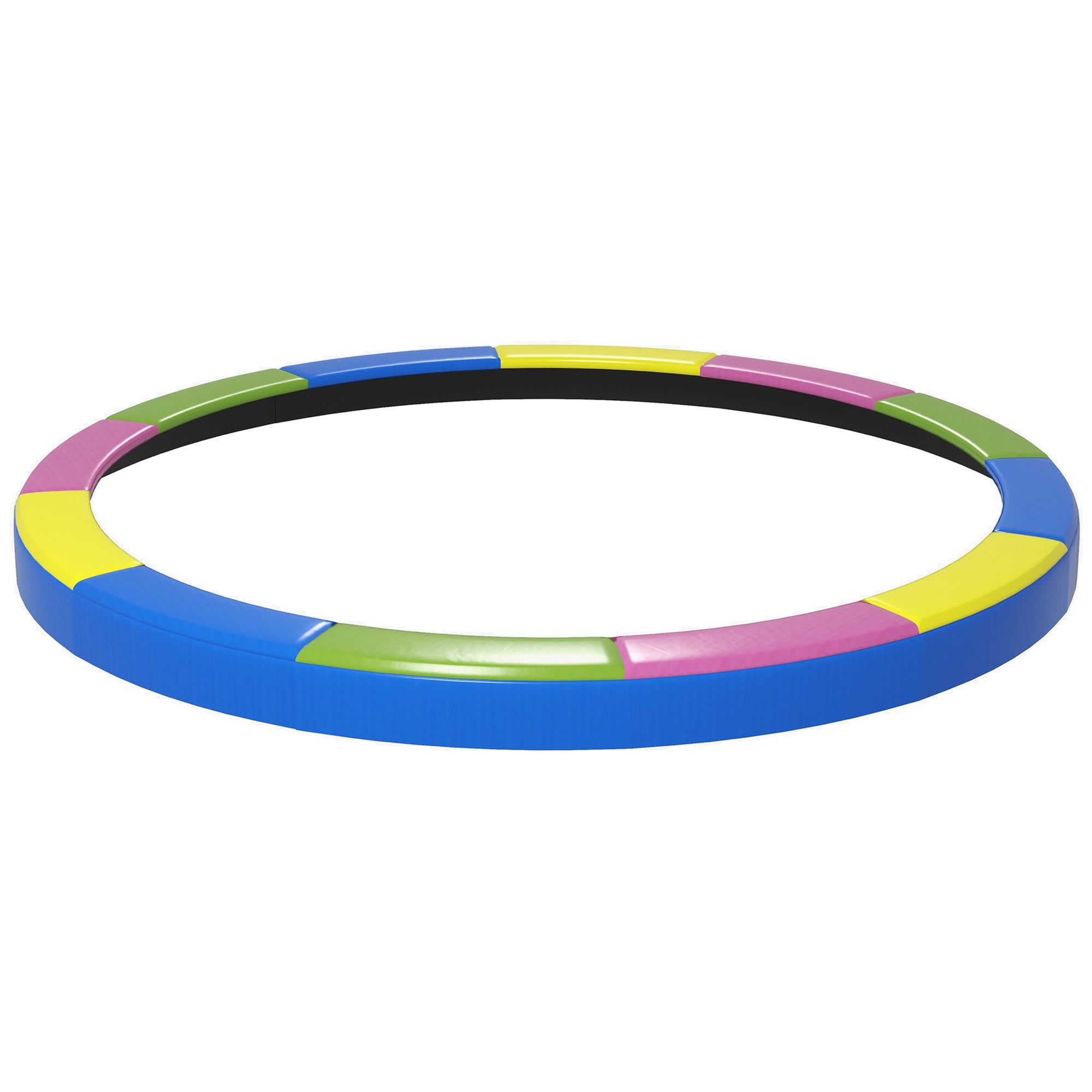 SPORTNOW 12FT Trampoline Spring Cover, Plastic Trampoline Pad Replacement with Elastic Cord, Waterproof, UV Resistant and Tear-Resistant, Multi-Colored - North Peak Garden Furniture