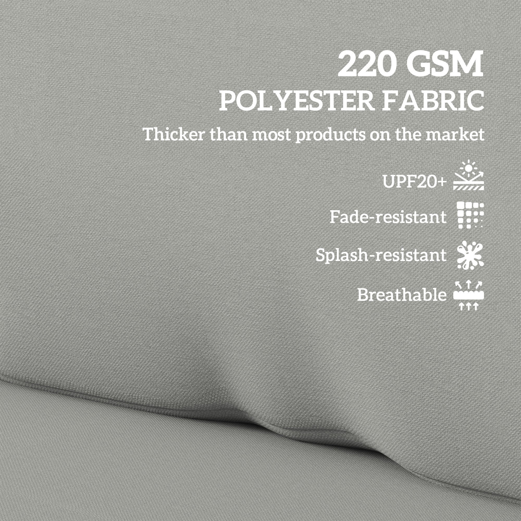 Outsunny 2 Seater Pallet Furniture Cushions Pallet Cushions, UPF20+ 220gsm Fabric, 20 cm Thick Outdoor Seat Pads, Light Grey - North Peak Garden Furniture