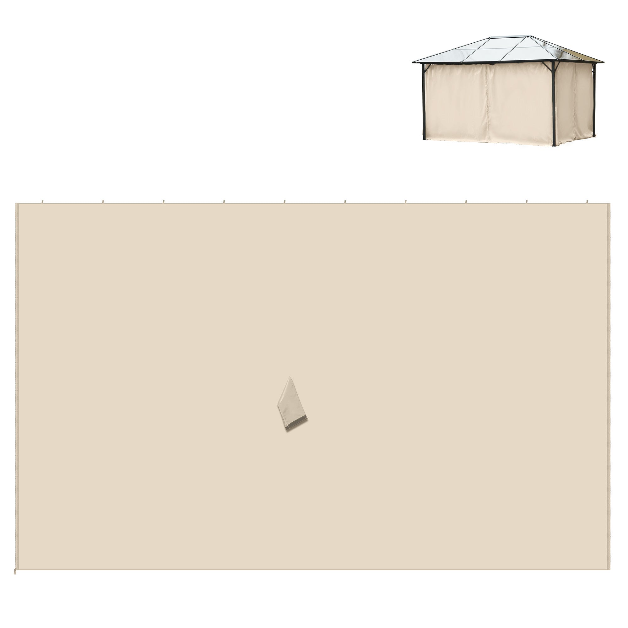 Outsunny 4 Pack Universal Gazebo Replacement Sidewalls Privacy Panel for Most 3 x 4m Gazebo Canopy Pavillion Outdoor Shelter Curtains Accessories Beige - North Peak Garden Furniture