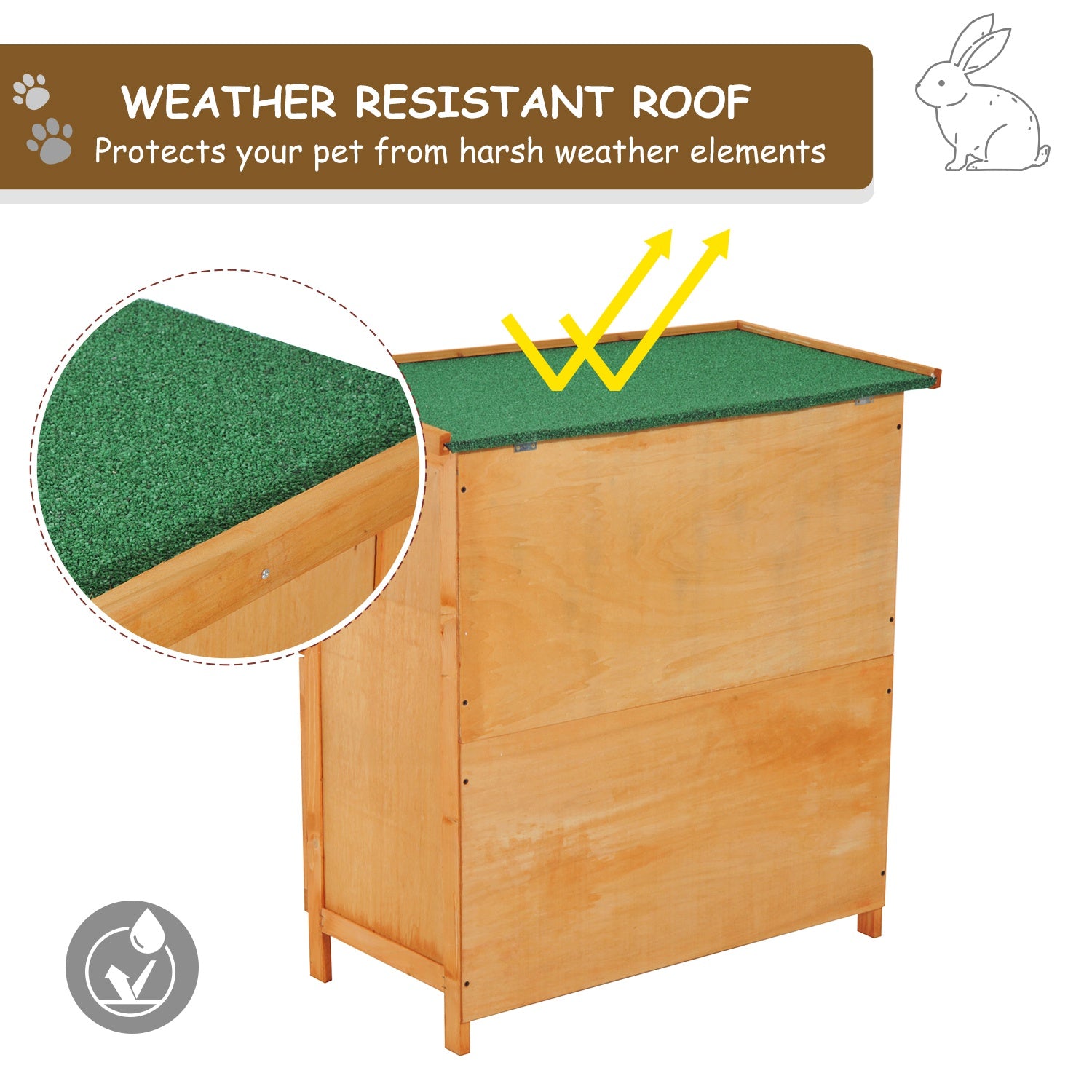 Pawhut 90cm 2 Tiers Double Decker Wooden Guinea Pigs Hutches Pet Cage - North Peak Garden Furniture