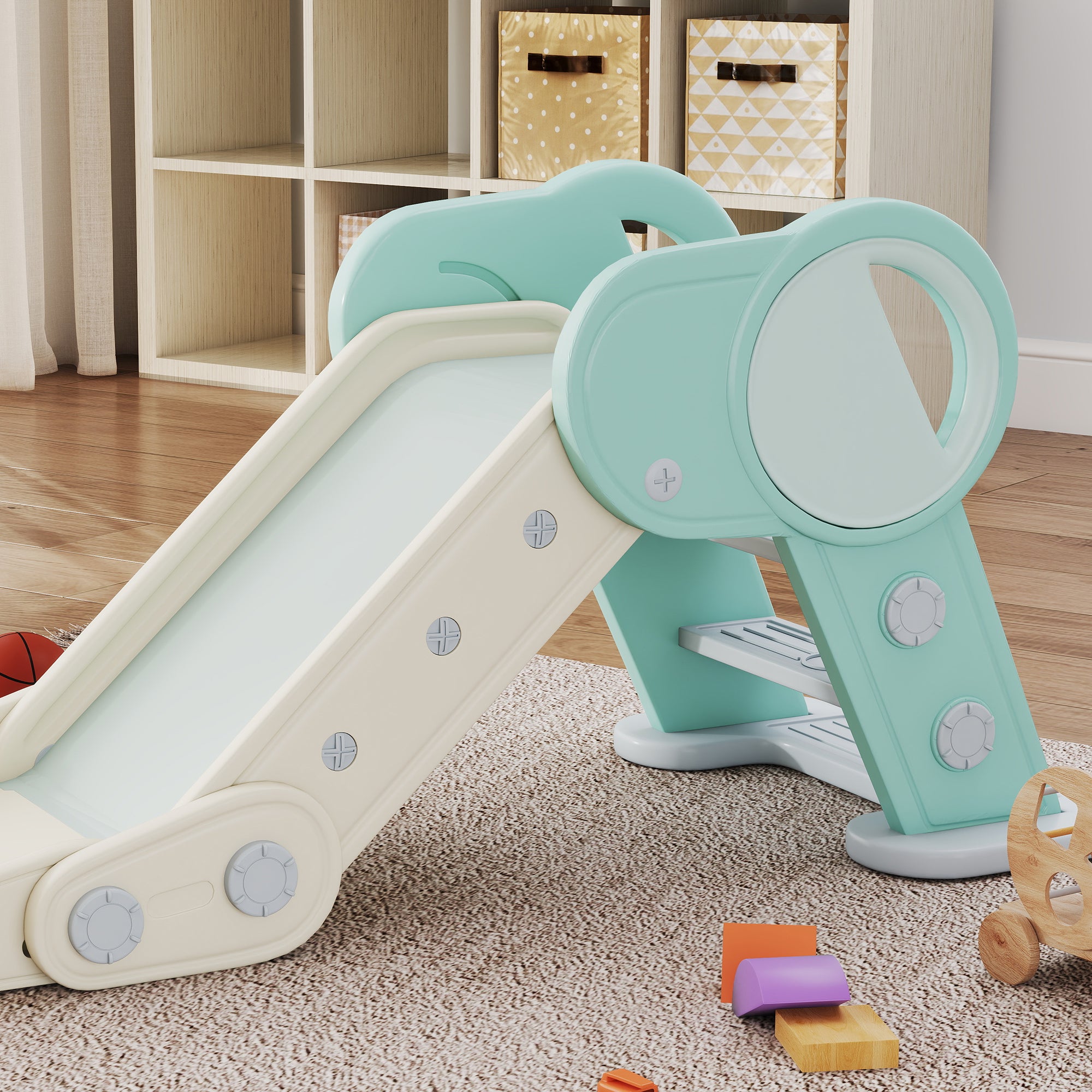 AIYAPLAY Foldable Kids Slide, Freestanding Baby Slide, for Ages 1.5-3 Years - North Peak Garden Furniture