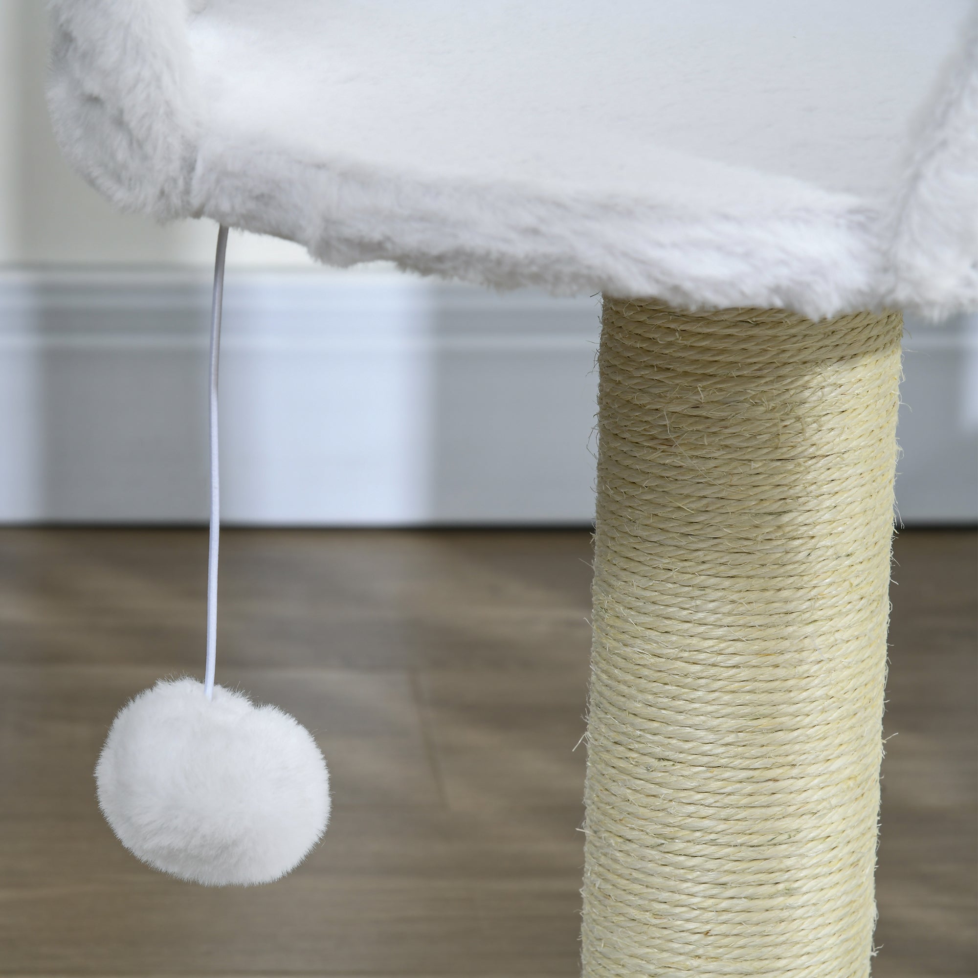PawHut Cat Tree Tower with Scratching Posts, White - North Peak Garden Furniture