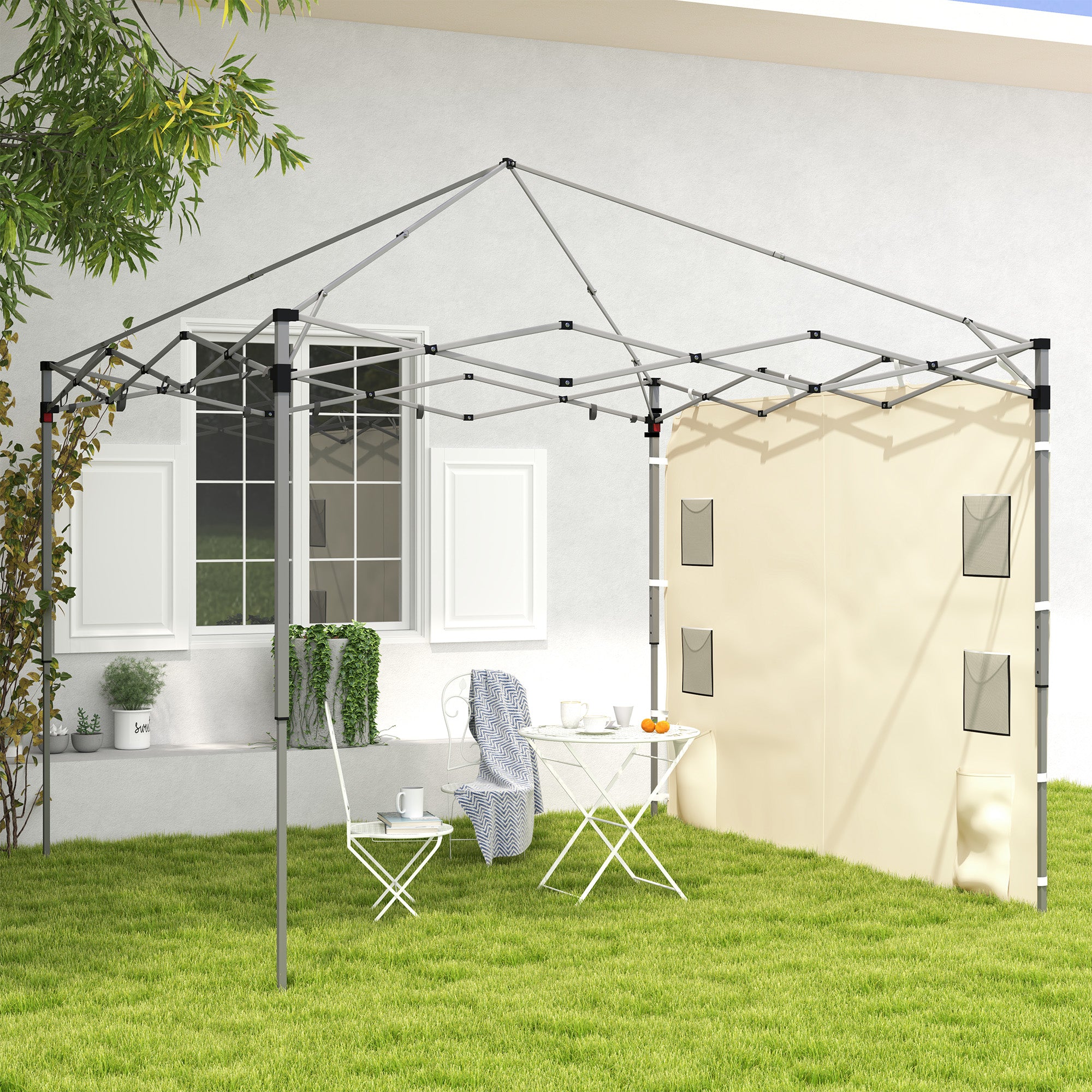 Outsunny 195 x 295cm Replacement Gazebo Sidewall - Beige - North Peak Garden Furniture