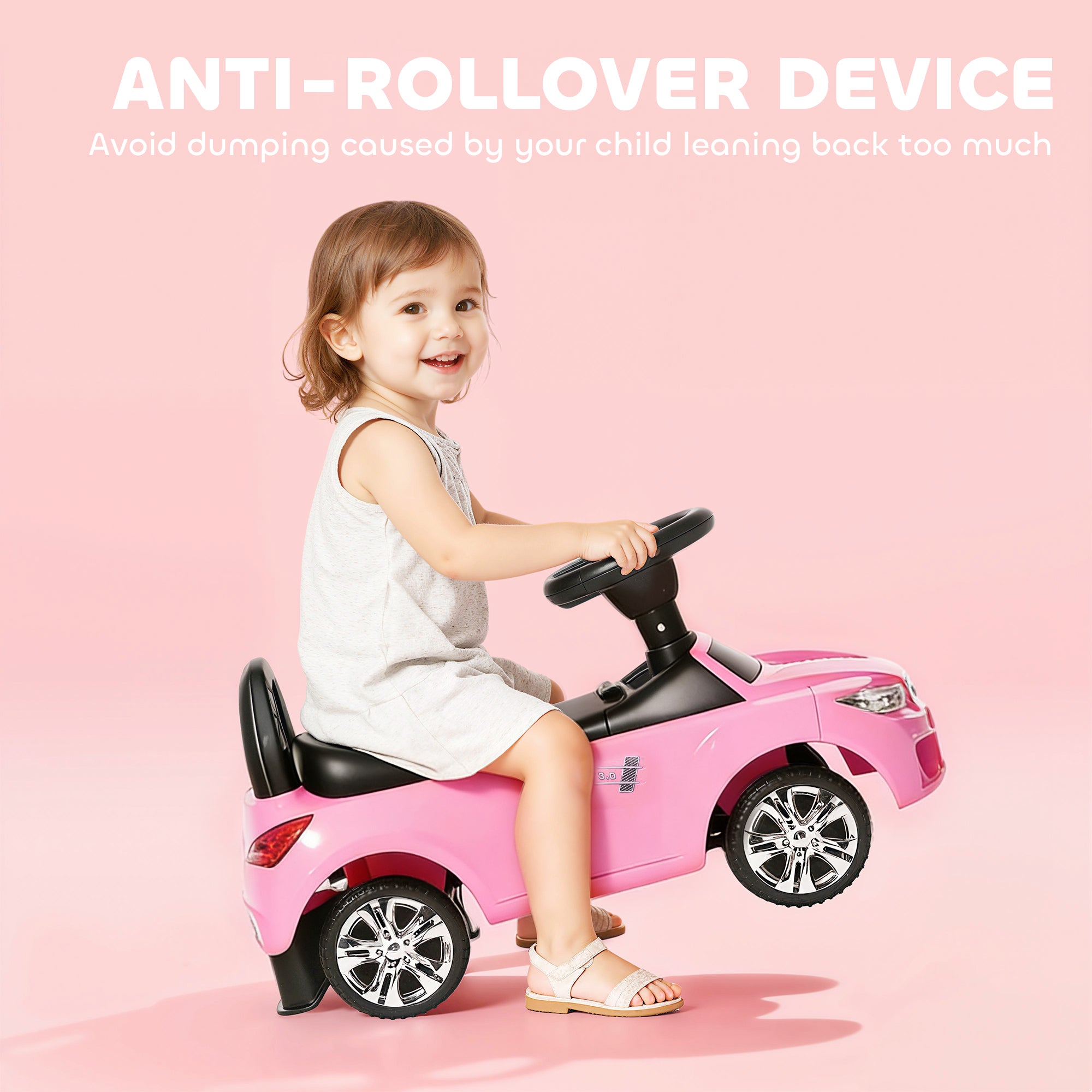 HOMCOM Ride on Car Baby Toddler Walker Foot to Floor Sliding Car Slider Pink