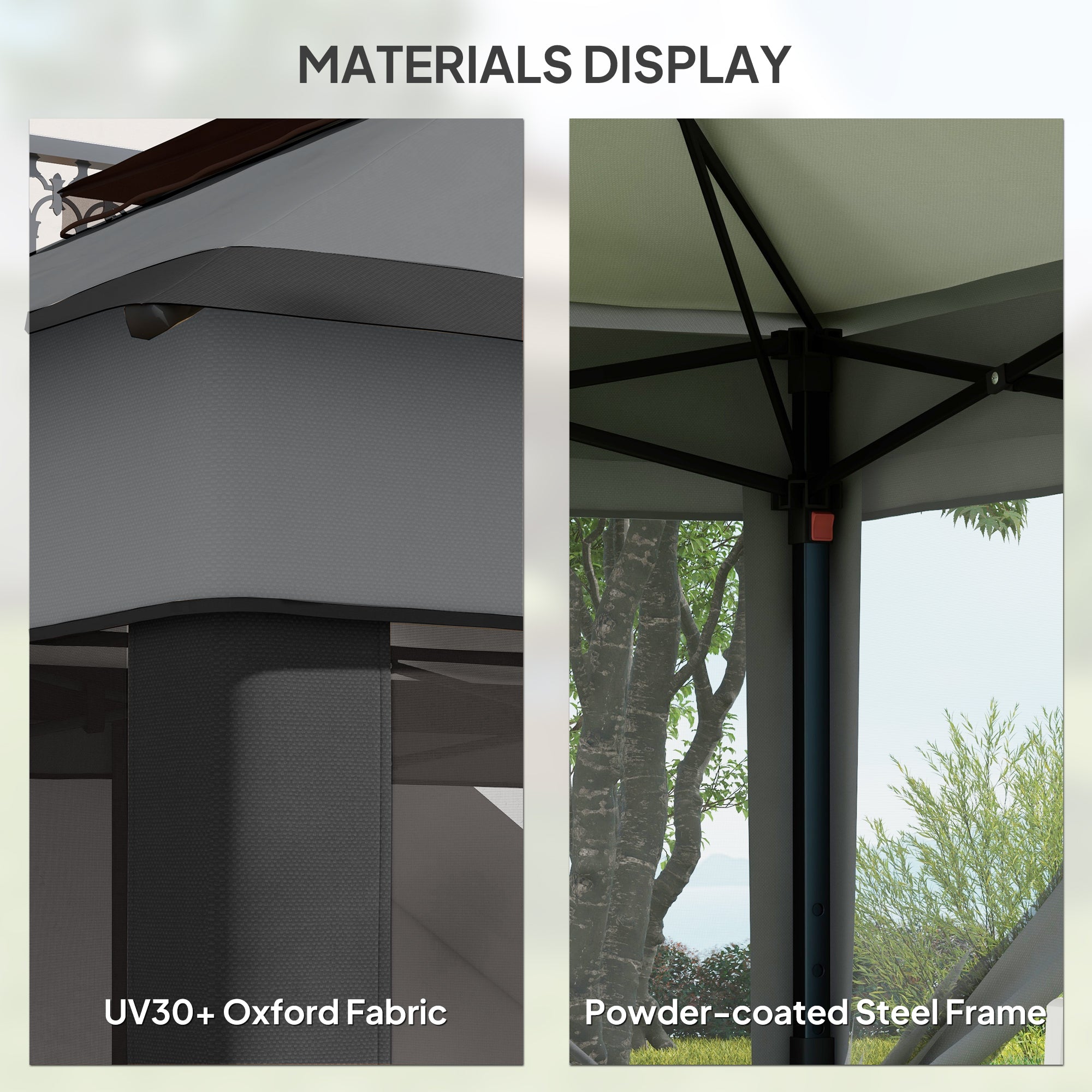 Outsunny 3 x 3(m) Pop Up Gazebo, Height Adjustable Instant Event Shelter with Netting and Carrying Bag, Grey - North Peak Garden Furniture