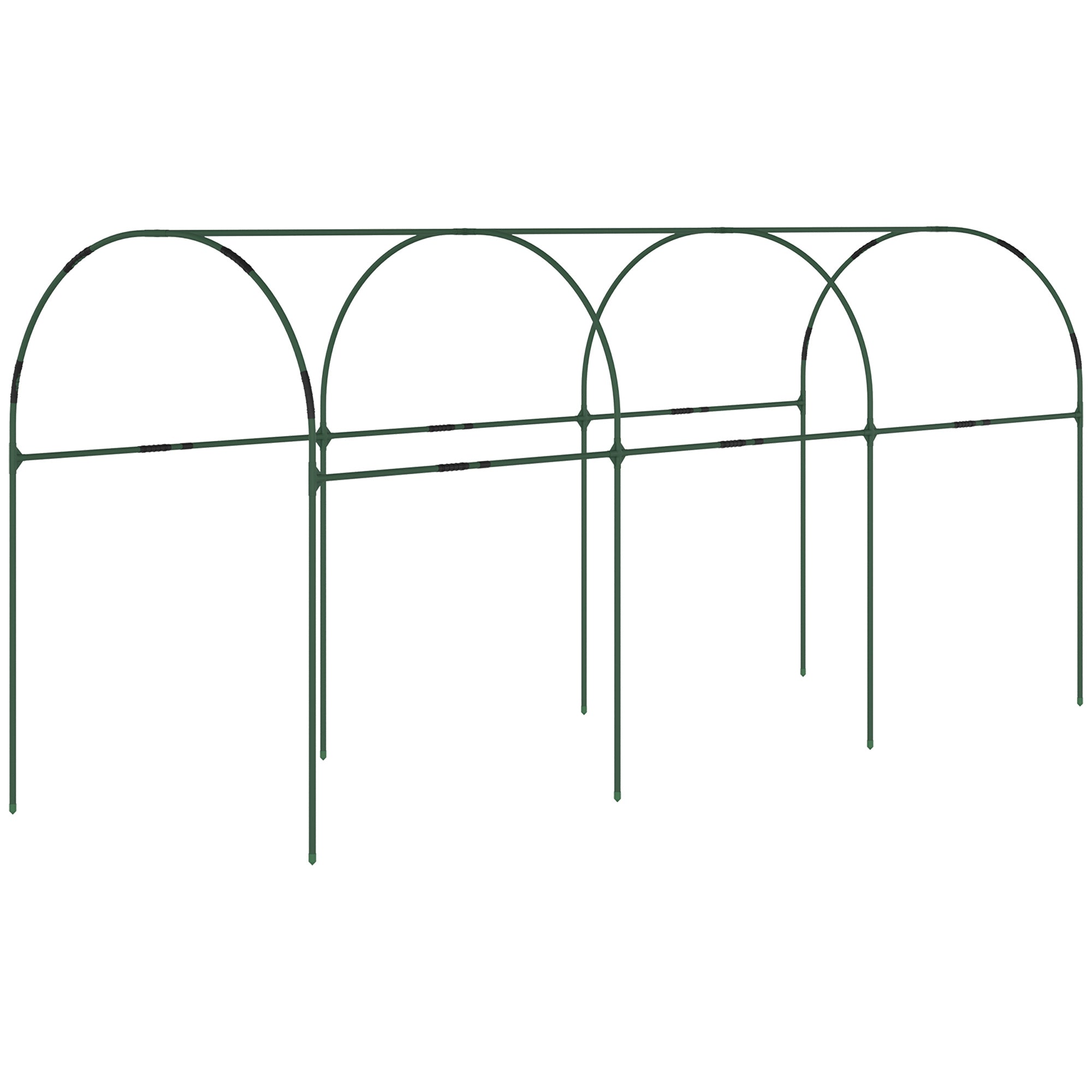 Outsunny Tunnel Tomato Greenhouse with 4 Hoops and Top Tap, Pointed Bottom and Guy Ropes, Clear - North Peak Garden Furniture