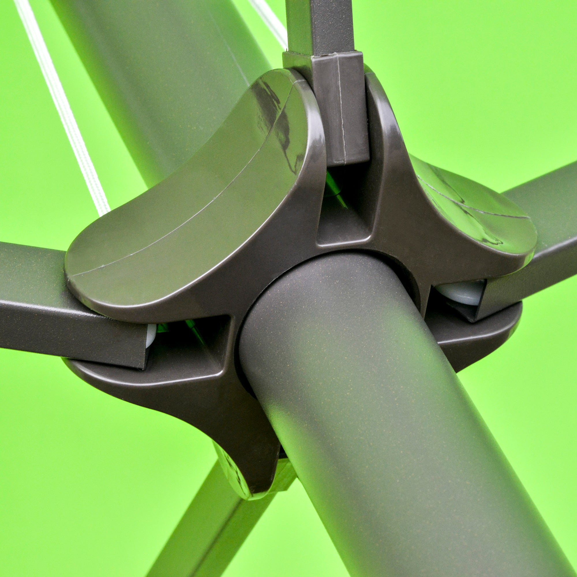 Outsunny 4.6M Sun Umbrella Canopy Double-sided Crank Sun Shade w/ Cross Base Green - North Peak Garden Furniture
