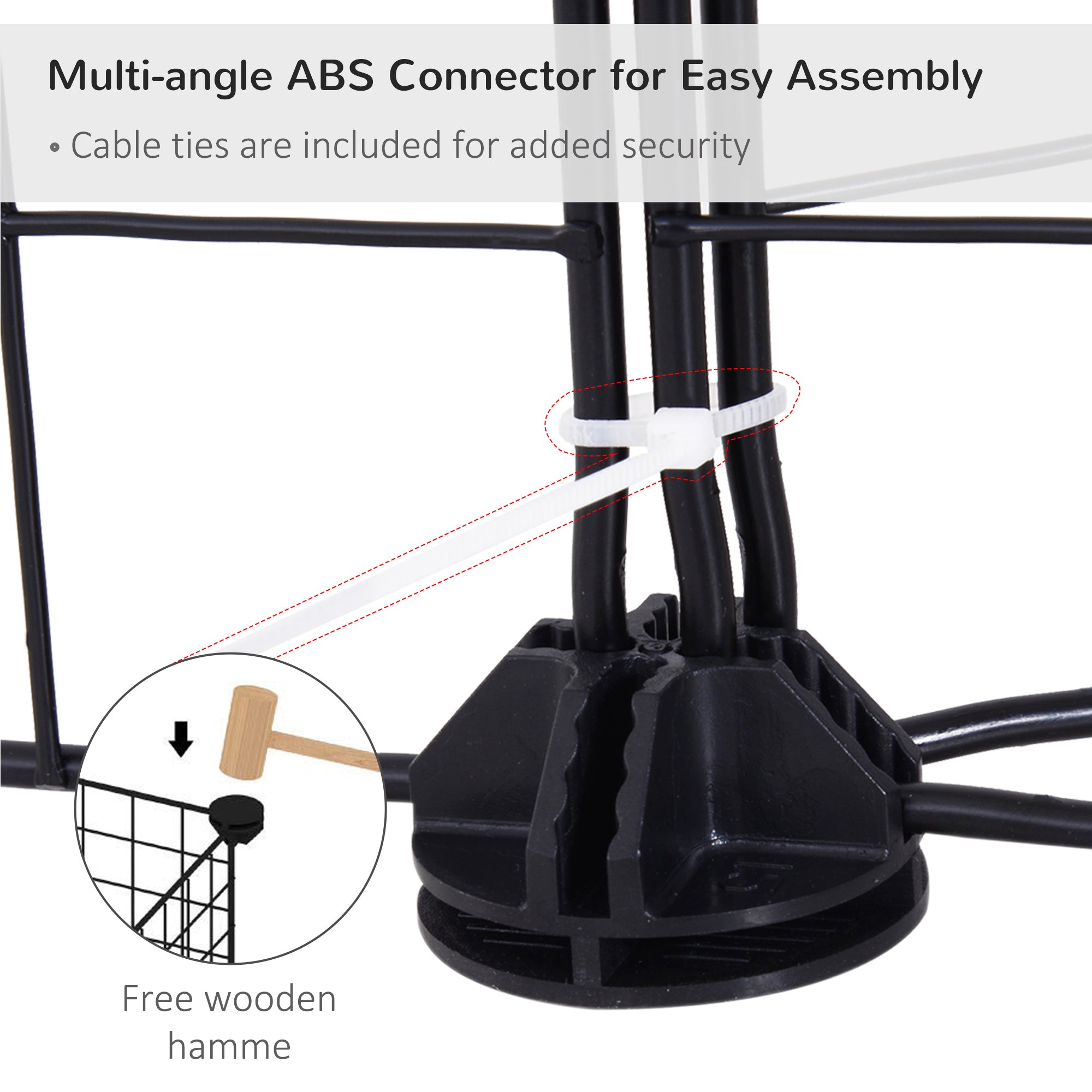 PawHut DIY Pet Playpen Metal Wire Fence 12 Panel Enclosure Indoor Outdoor Guinea Pig Rabbit Small Animals Cage Black - North Peak Garden Furniture