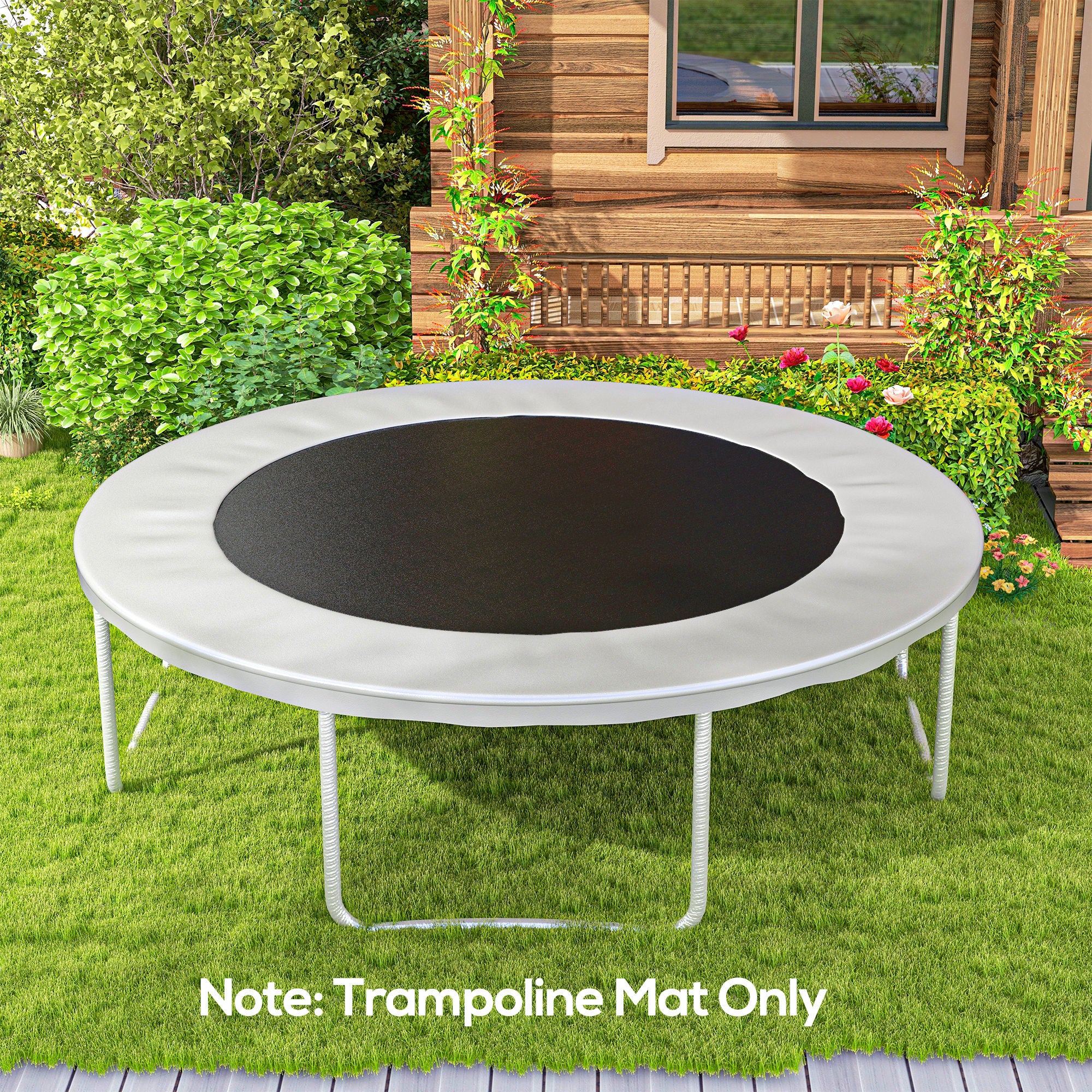 SPORTNOW Replacement Trampoline Mat with Spring Pull Tool, 72 V-Hooks, for 12ft Trampoline using 14cm Springs - North Peak Garden Furniture