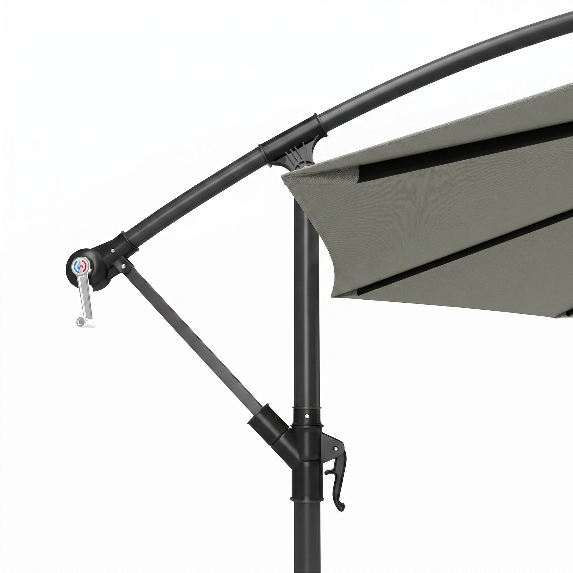Outsunny 3m Overhanging Cantilever Parasol, with Cross Base - Light Grey