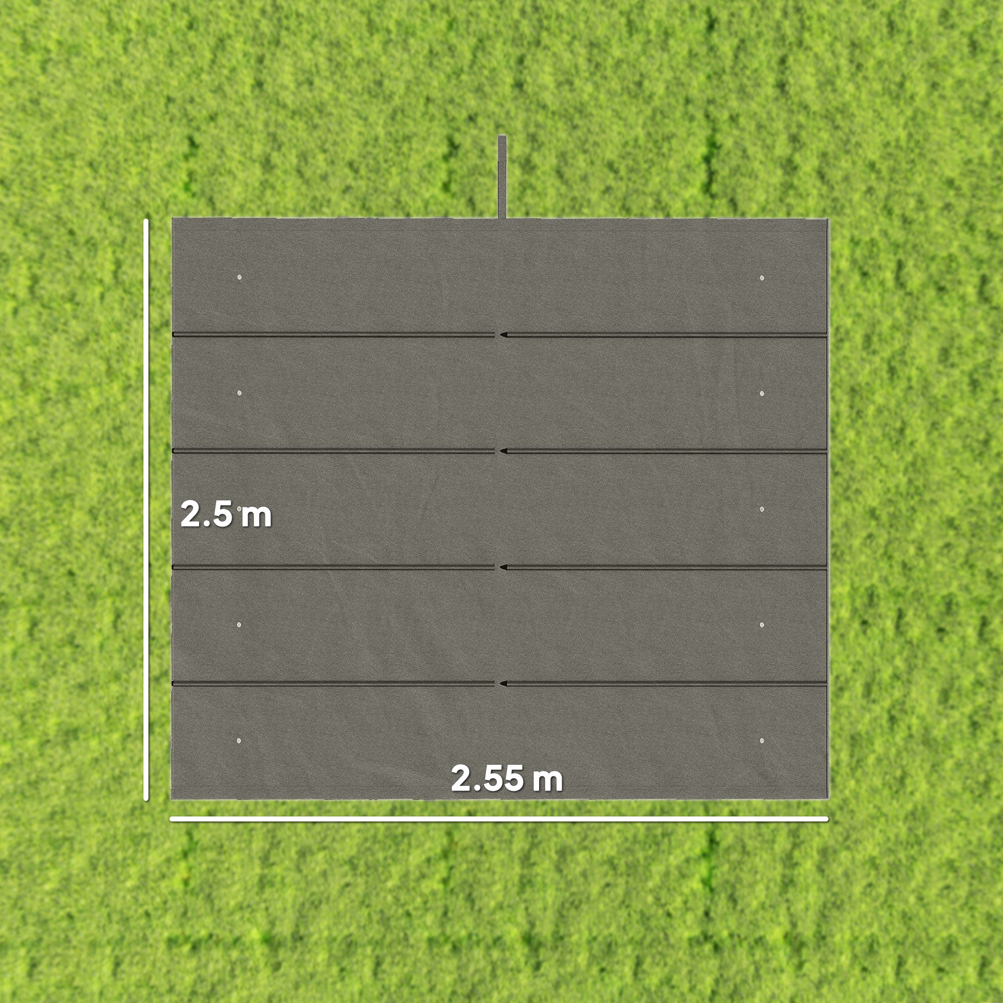 Outsunny Retractable Pergola Cover, 2.55 x 2.5 m Replacement Canopy Fabric for 3 x 3 m Frame, Roof Top Only, Light Grey