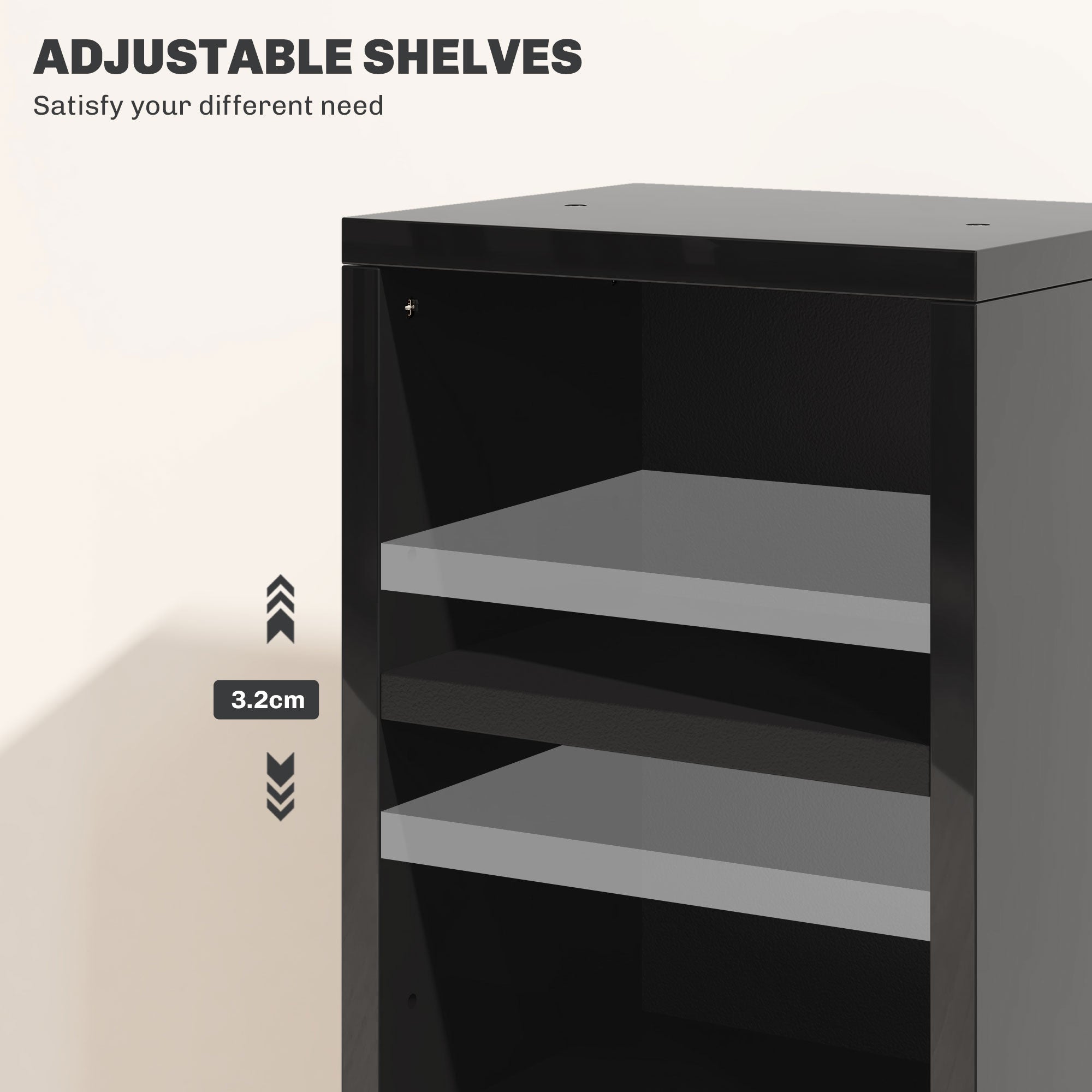 HOMCOM Set of Two 102 CD Storage Units - High Gloss Black - North Peak Garden Furniture