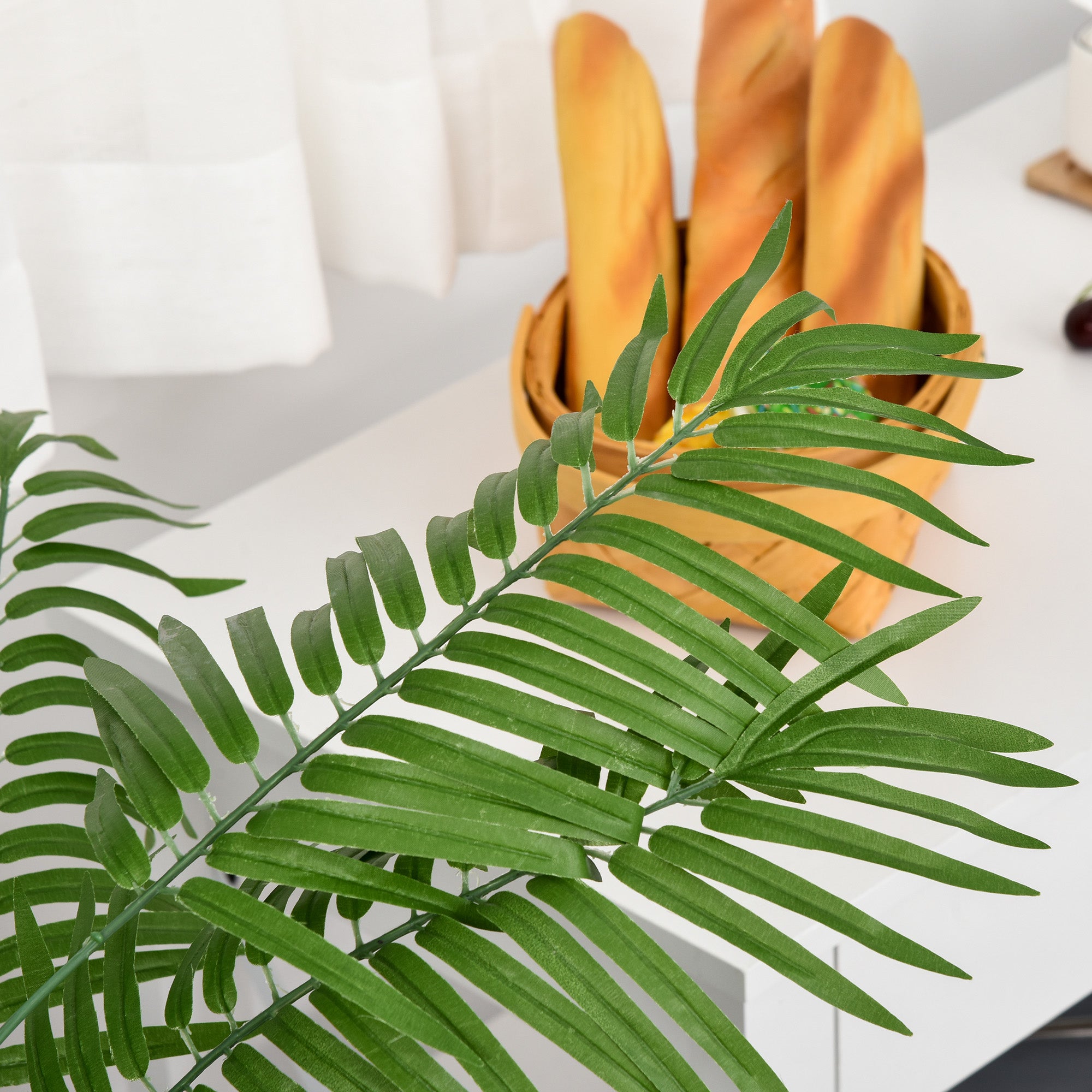 Outsunny 2 Pack Artificial Plant Palm Tree in Pot, Fake Plants for Home Indoor Outdoor Decor, 125cm, Green - North Peak Garden Furniture