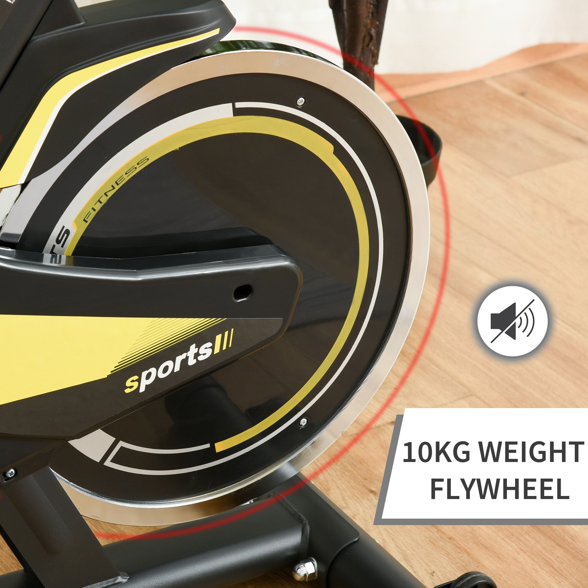 HOMCOM Upright Exercise Bike Indoor Training Cycling Machine Stationary Workout Bicycle with 10KG Flywheel and Adjustable Resistance Seat Handlebar LCD Display for Home Gym - North Peak Garden Furniture