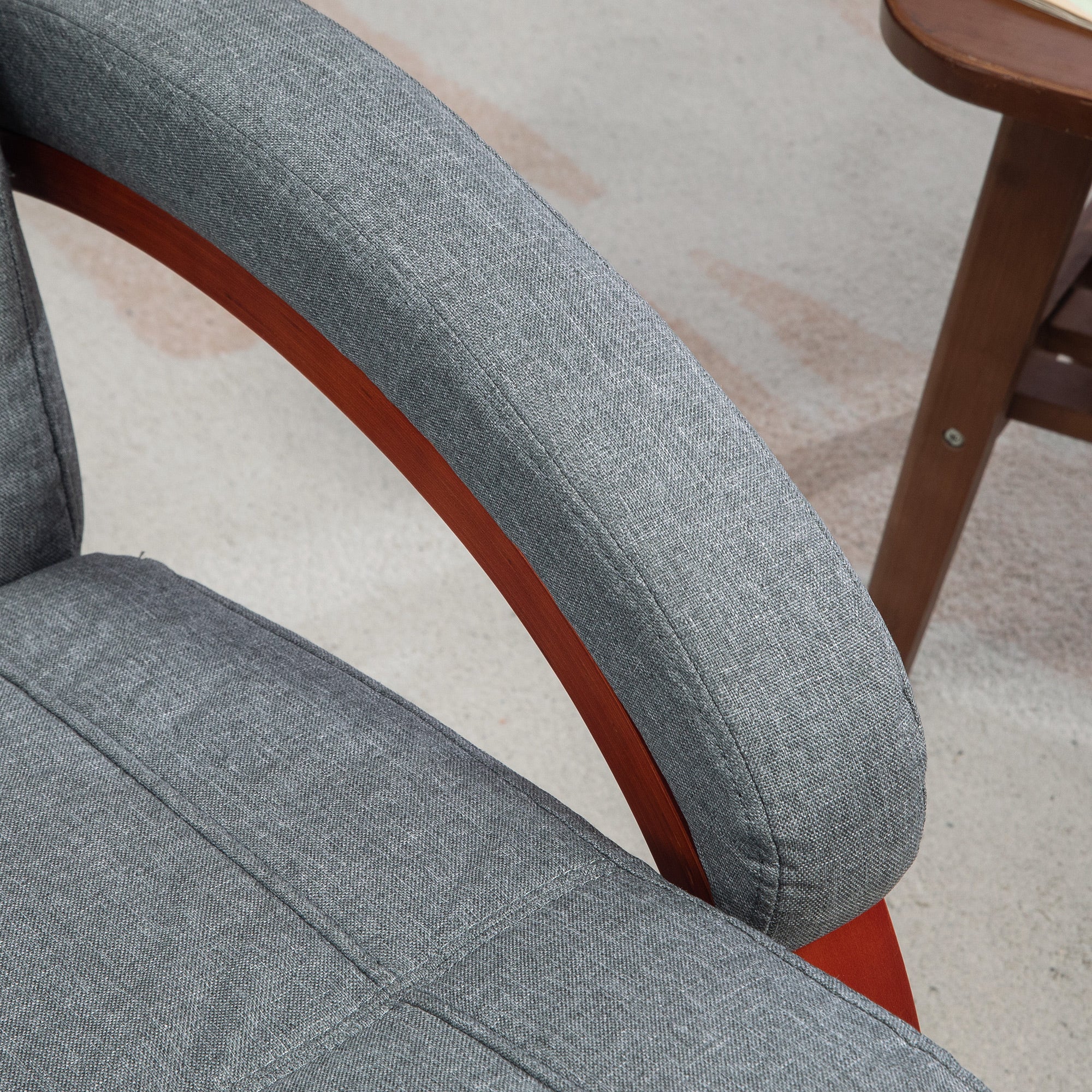 HOMCOM 135° Manual Reclining Swivel Chair, with Footrest - Grey - North Peak Garden Furniture