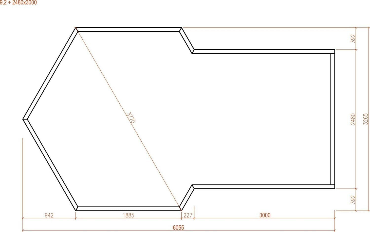 Camping Premium BBQ Hut 9.2 m2 With 3m Extension